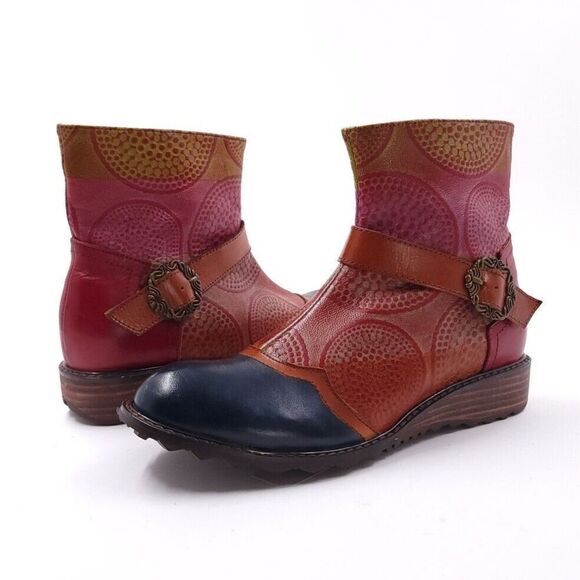 L' Artiste Herietta Spring Step Womens Size 36 Brown Red Bootie - Picture 1 of 14